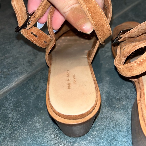 Rag & Bone Brown Suede Open Toe Booties NICE Sz 38 - Picture 6 of 11